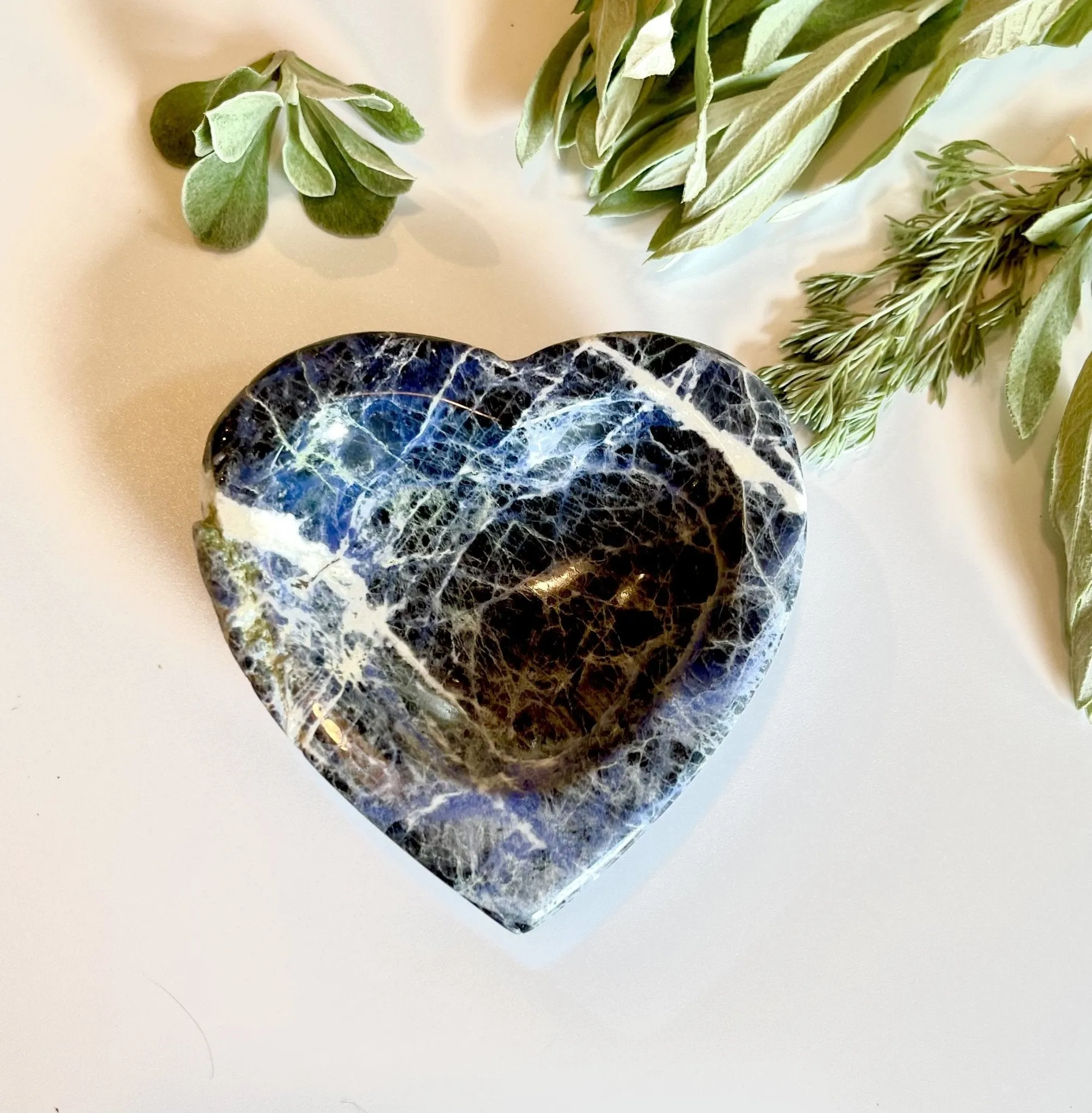 Crossroads Blue Gray Heart Sodalite Dish