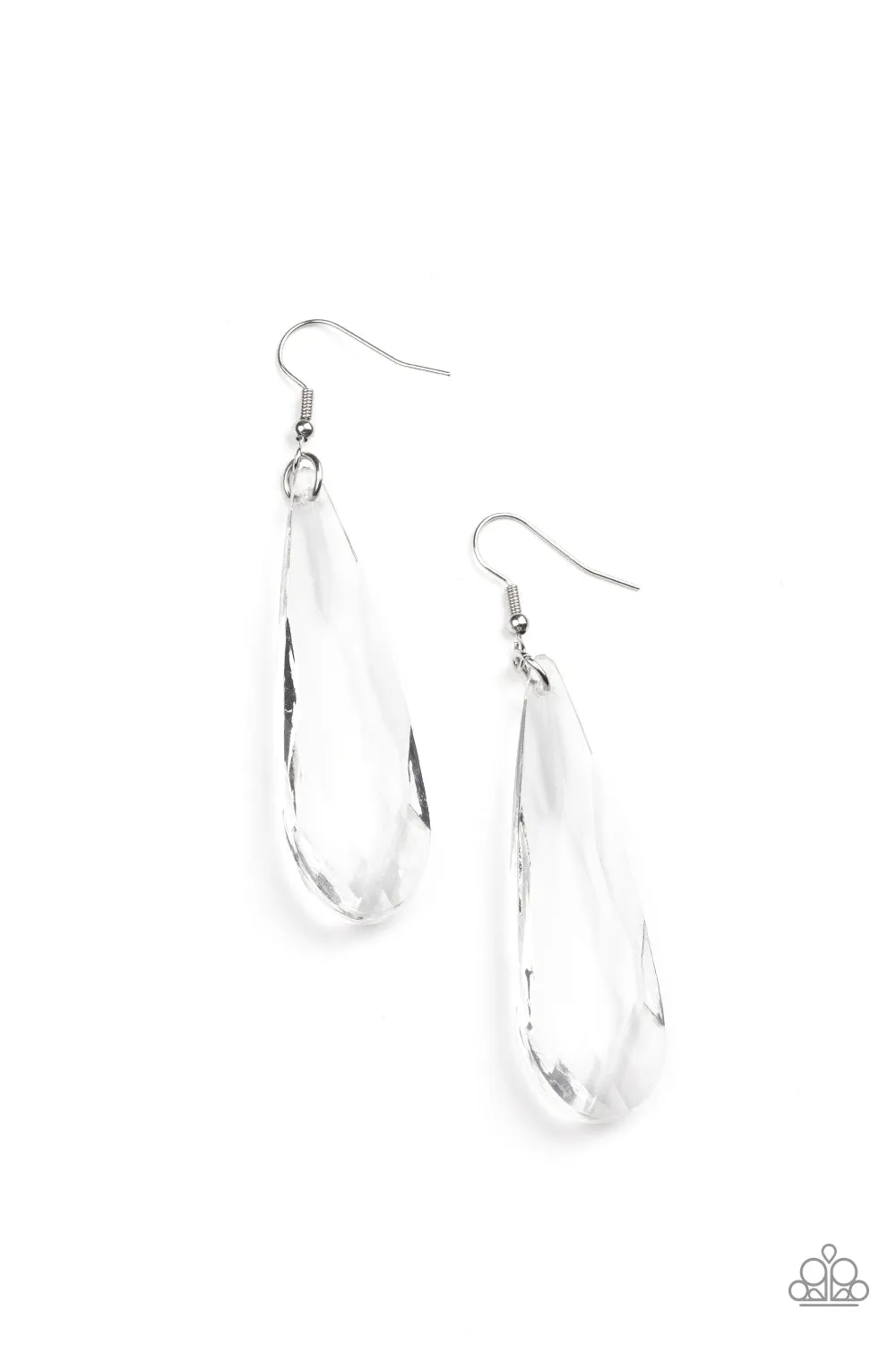 Crystal Crowns - White Earring