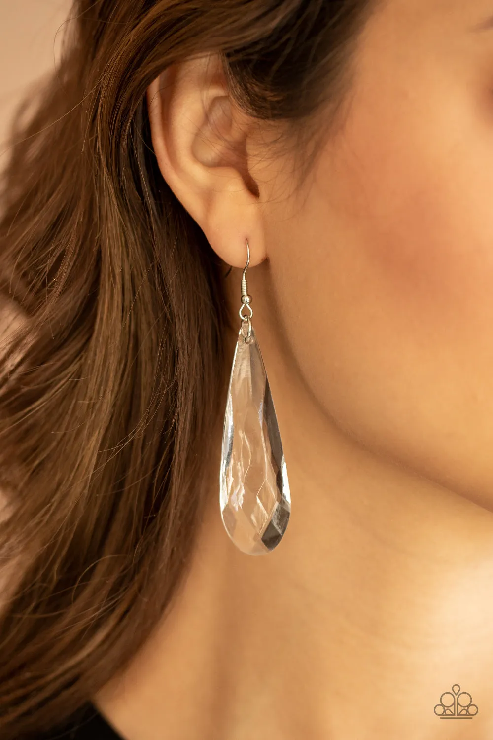 Crystal Crowns - White Earring