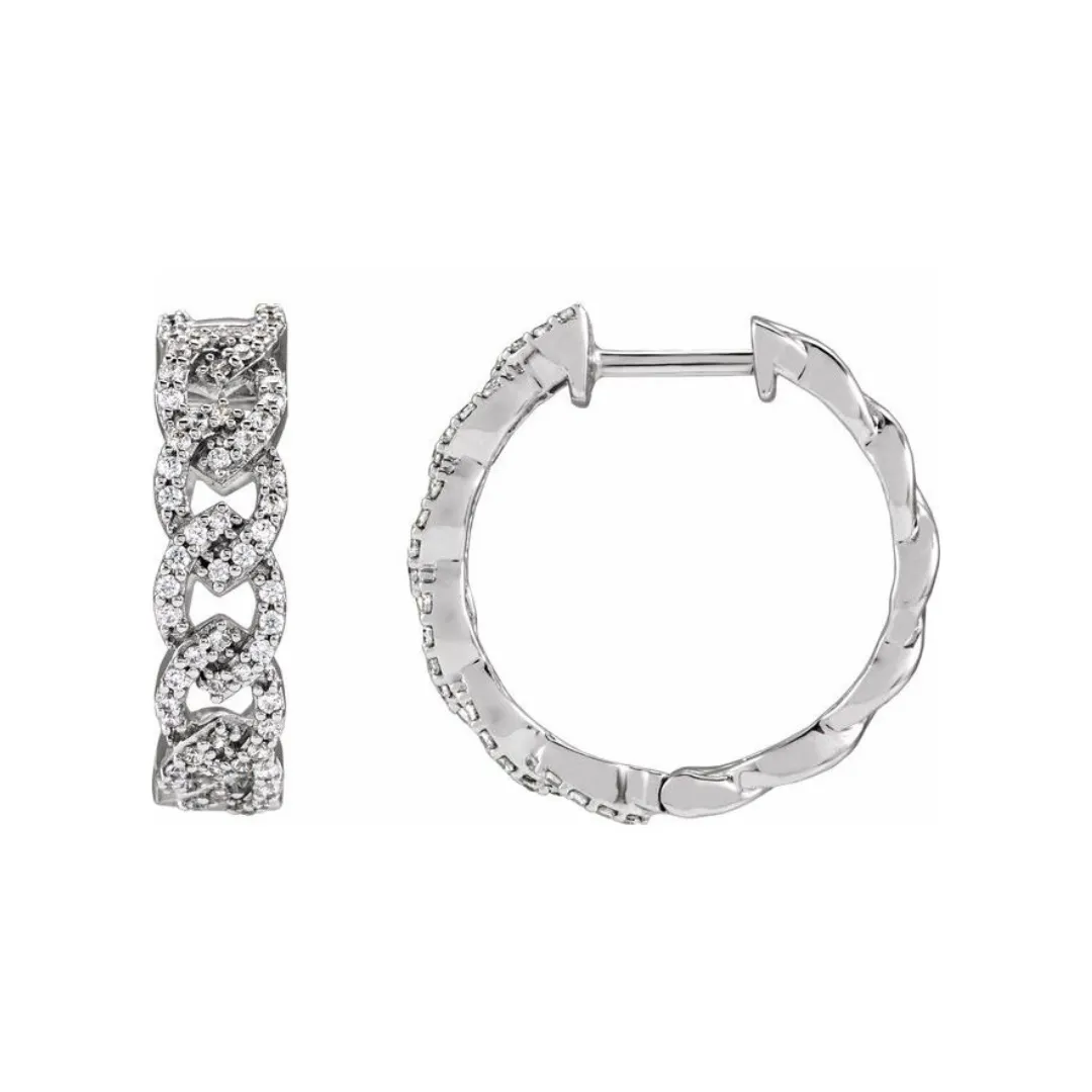  CTW DIAMOND CHAIN HOOPS