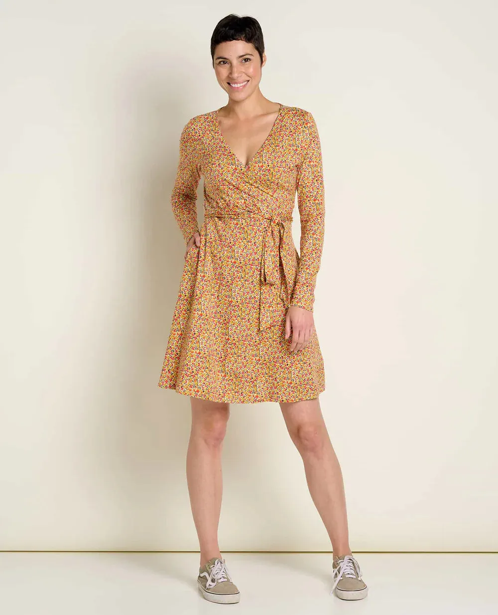 Cue Wrap Long Sleeve Dress