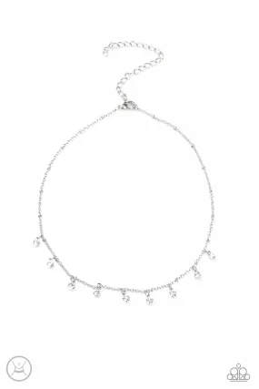 Dainty Diva - White Choker Necklace