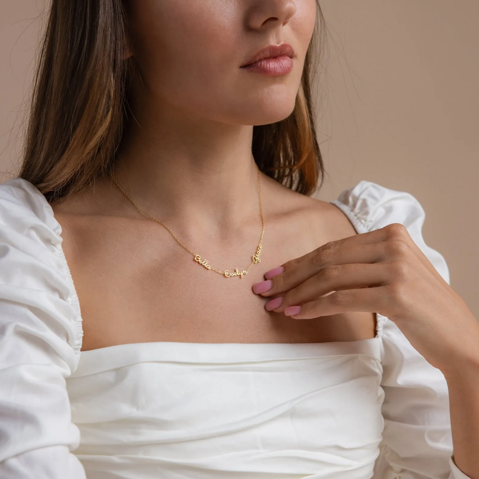 Dainty Tiny Multiple Name Necklace