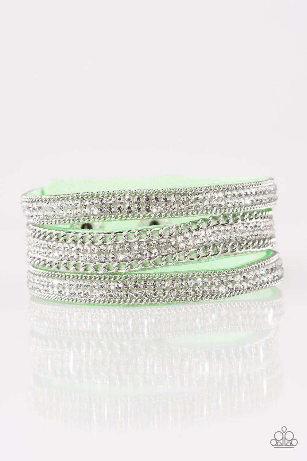 Dangerously Drama Queen Green Urban Wrap Snap Bracelet - Paparazzi Accessories