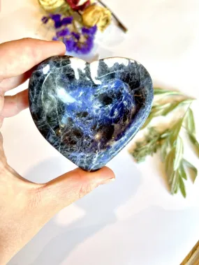 Deep Blue White Heart Sodalite Dish