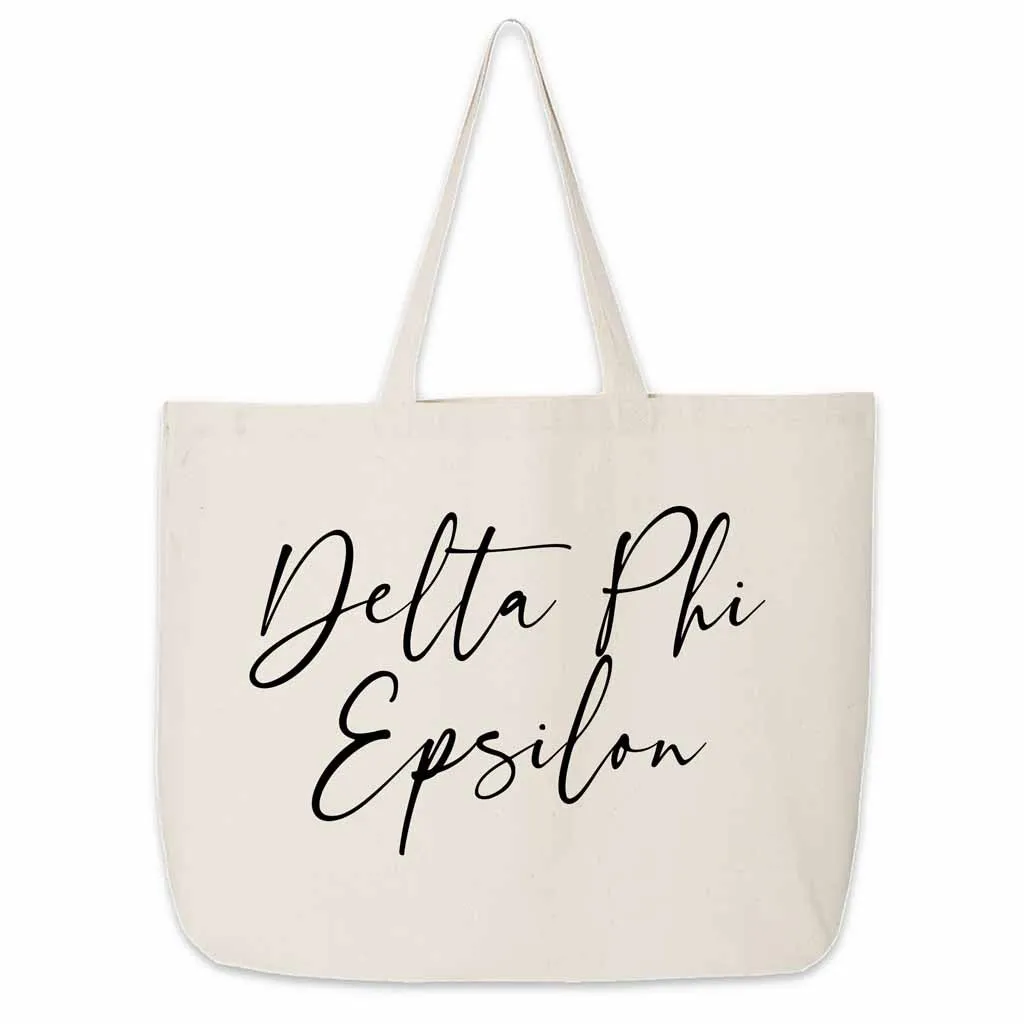 Delta Phi Epsilon Script Writing Nickname Canvas Tote Bag