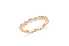 Diamond Wedding Band 0.18 ct tw Round-Cut 14K Rose Gold BAN049