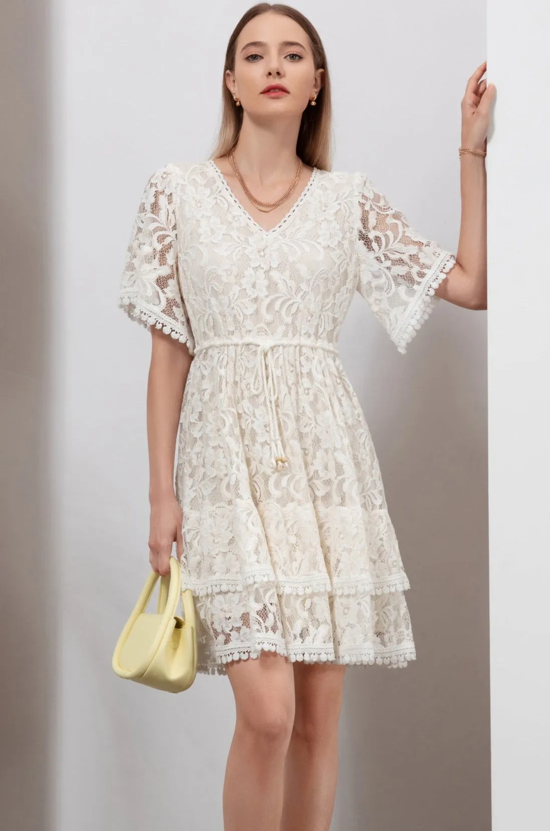 Ditta Lace Dress - Cream