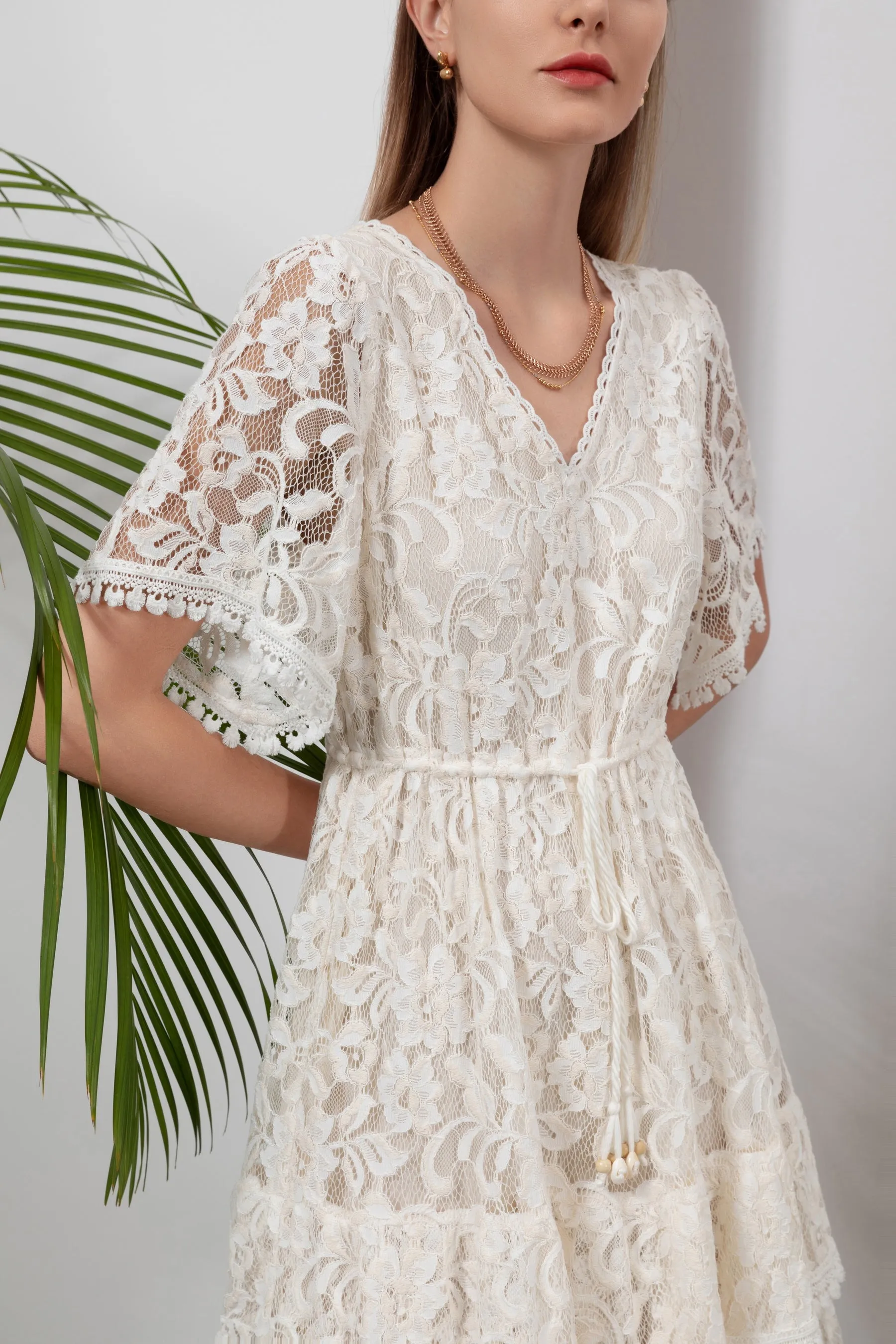 Ditta Lace Dress - Cream