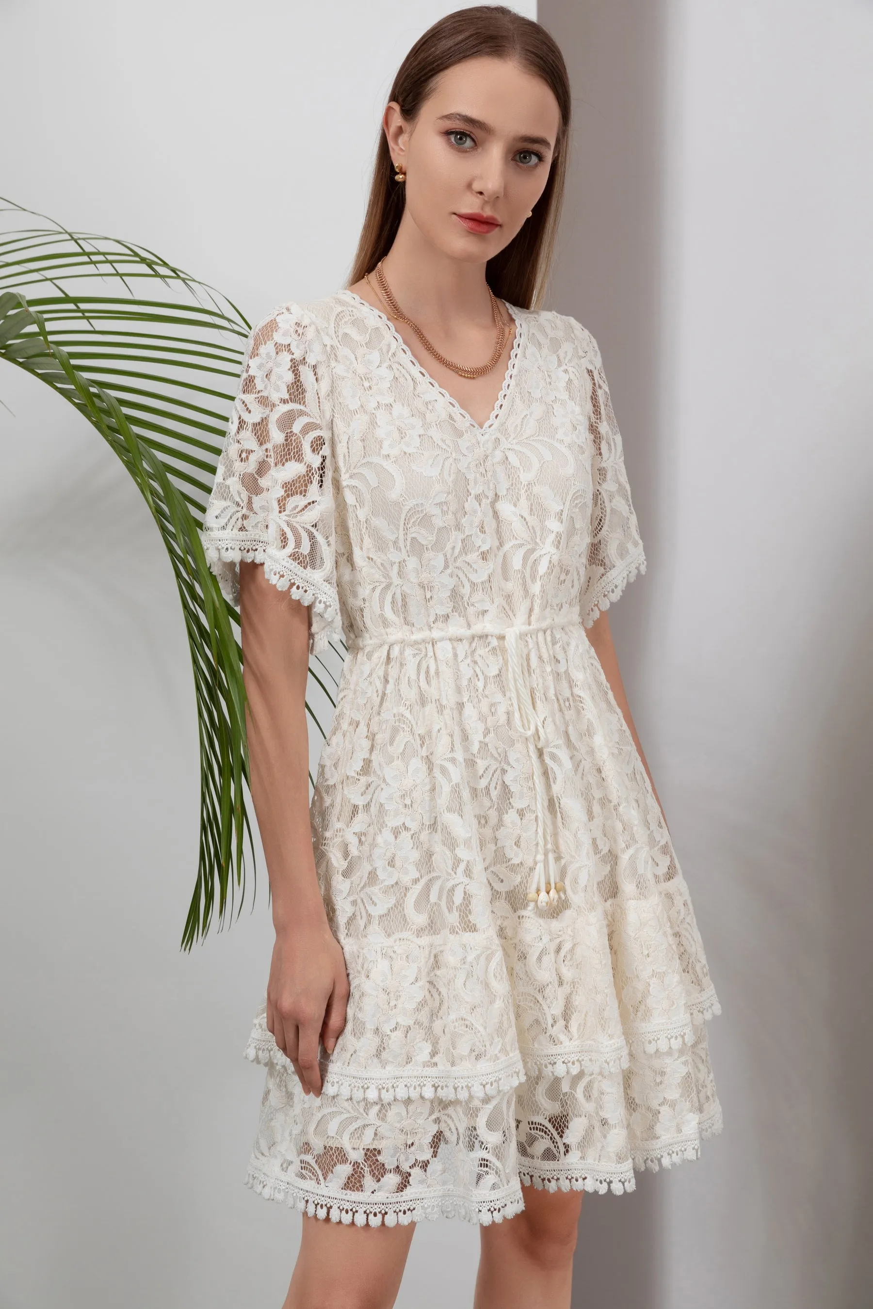 Ditta Lace Dress - Cream