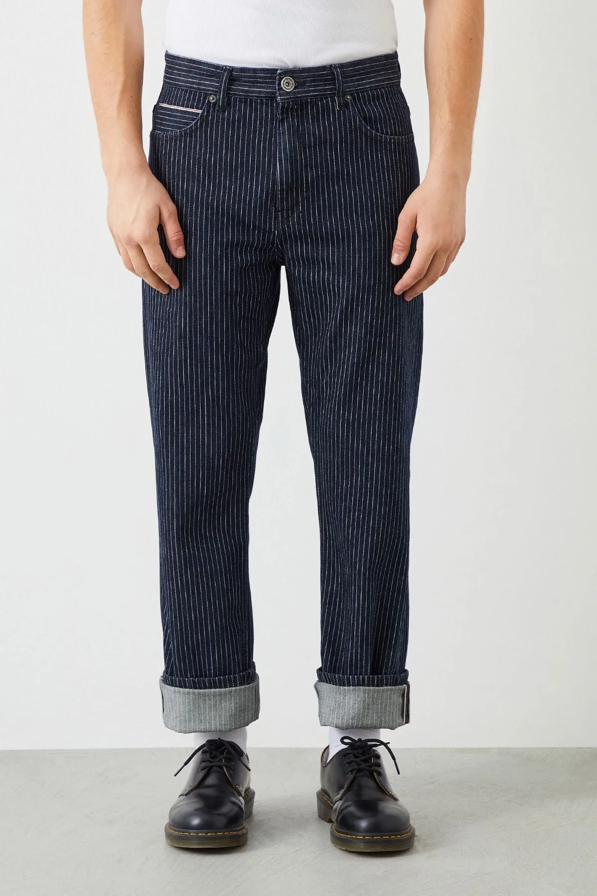 Drej Loose Fit Striped Selvedge Men's Jeans