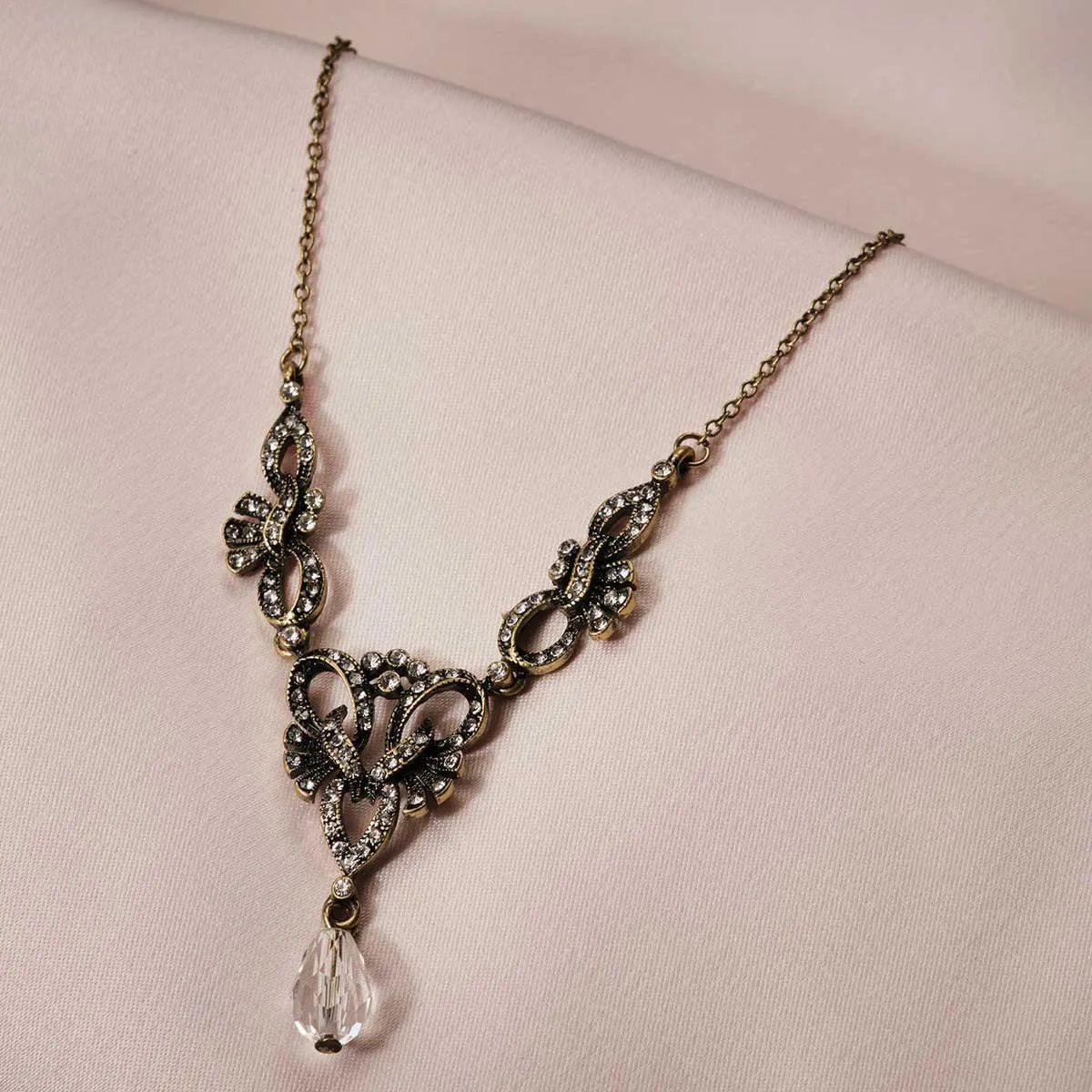 Earrings & Necklace Set: Lula Crystal Vintage Necklace With Matching Vintage Drop Earrings- £12 Gift Box Is Free