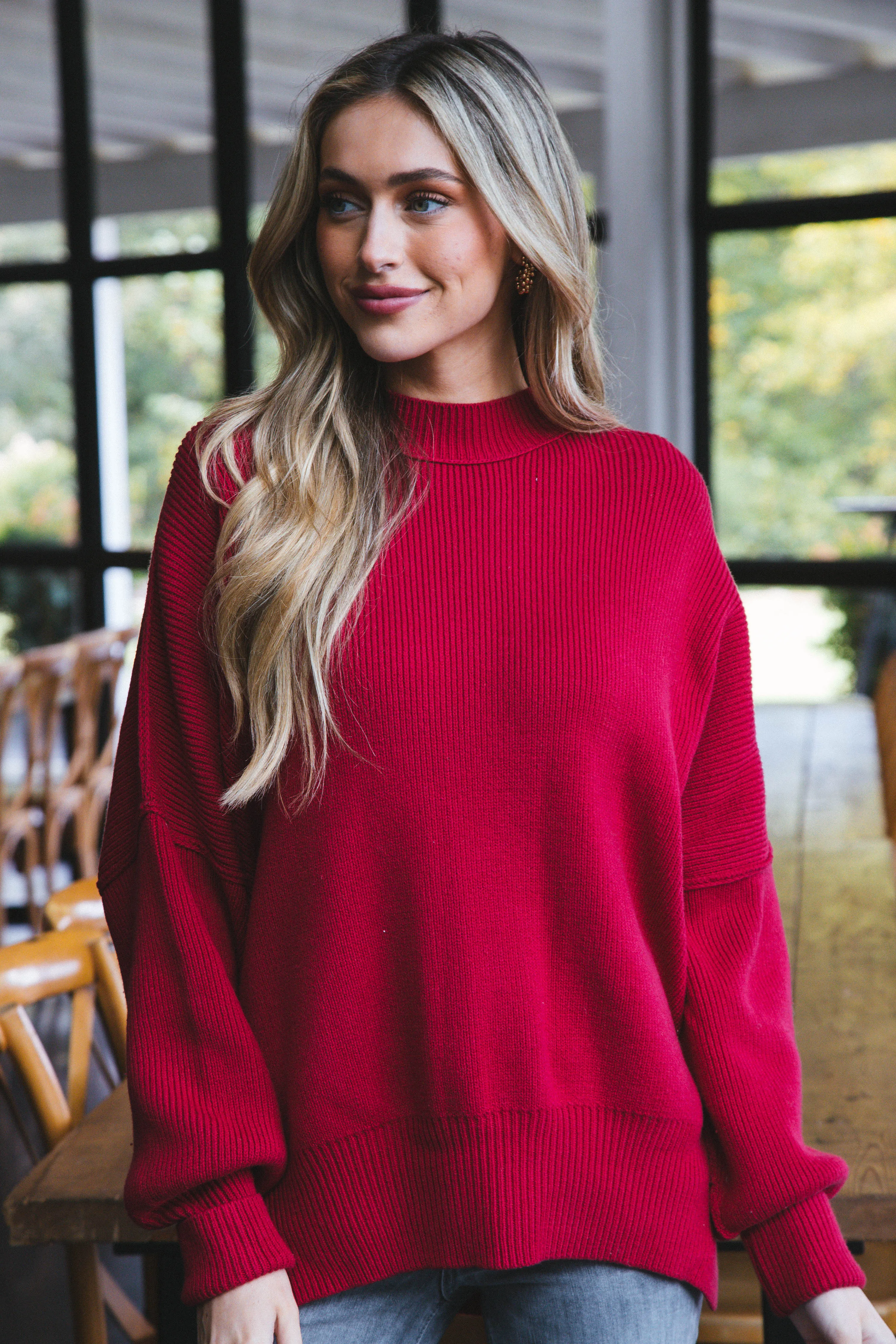 Easy Street Tunic Sweater, Cherry | Free People