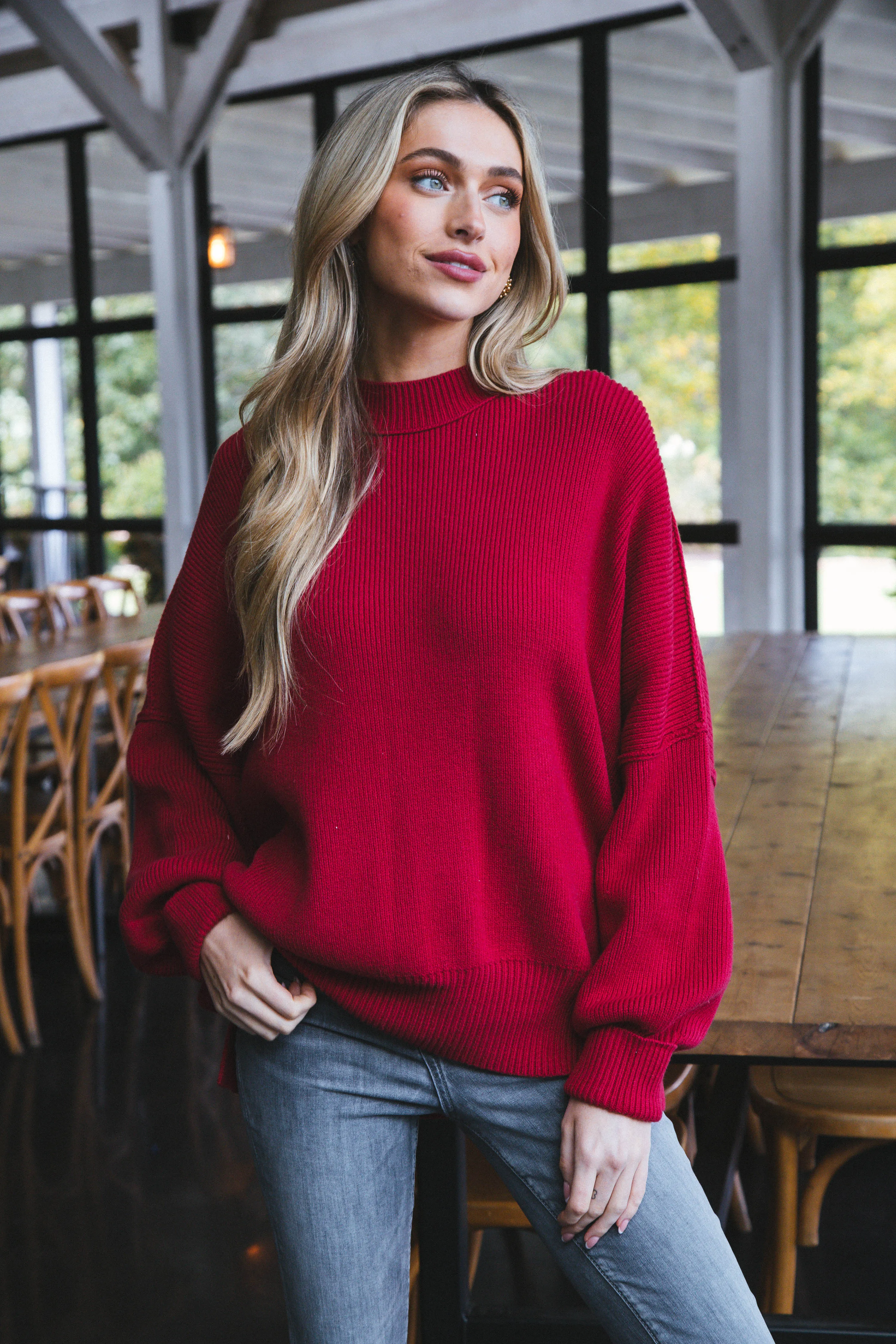 Easy Street Tunic Sweater, Cherry | Free People