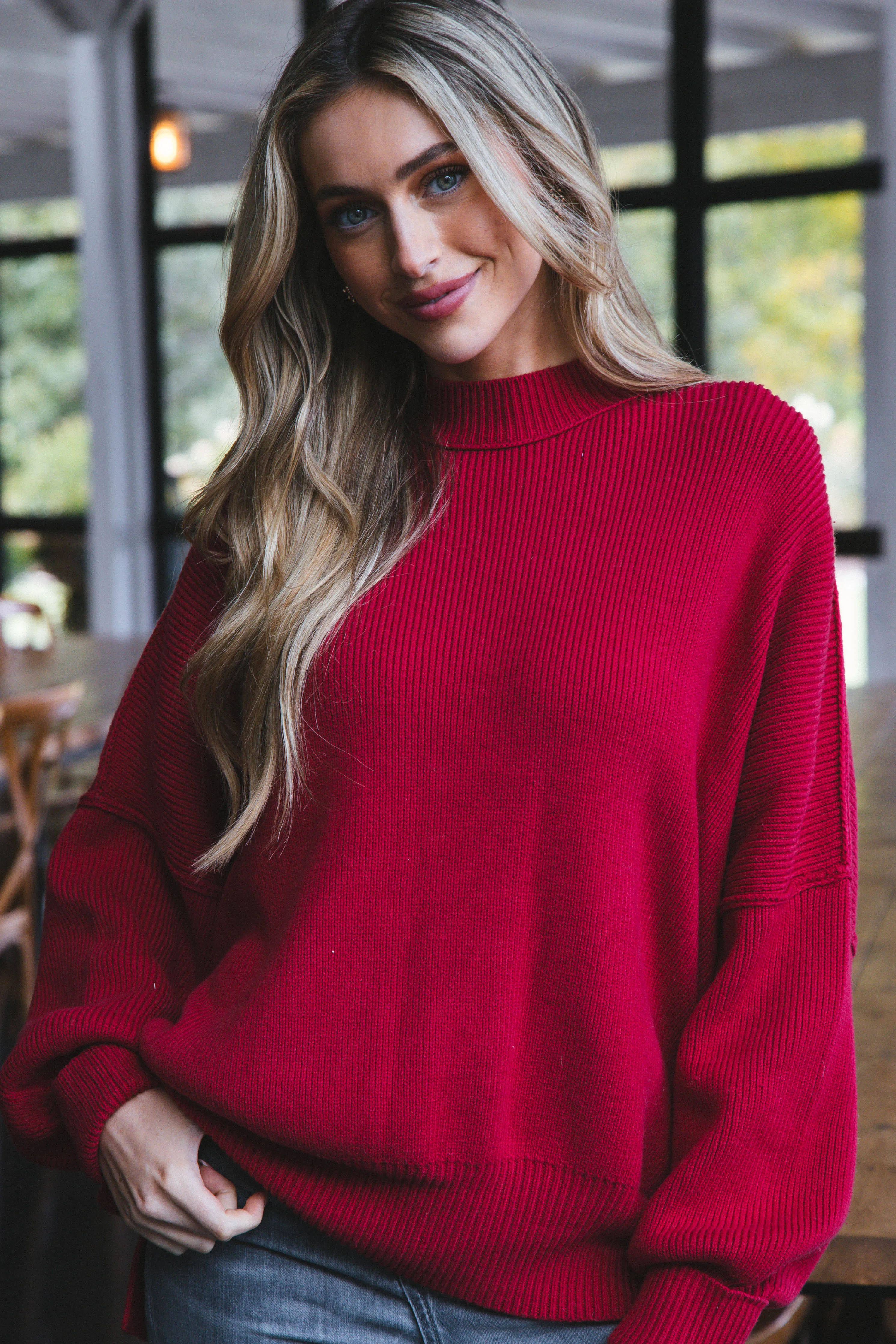 Easy Street Tunic Sweater, Cherry | Free People