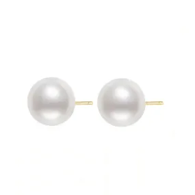 Elegant 18K Gold Top Grade Akoya HANADAMA Pearl Stud Earrings KE00017