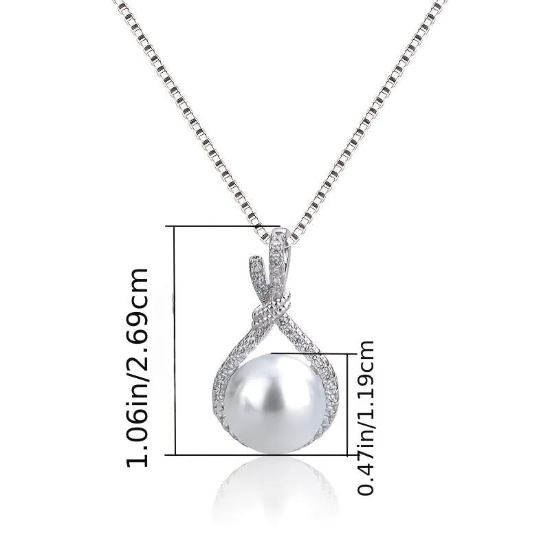 Elegant Bridal Wedding Pearl Pendant Necklace - Perfect Gift for Women's Engagement and Anniversary