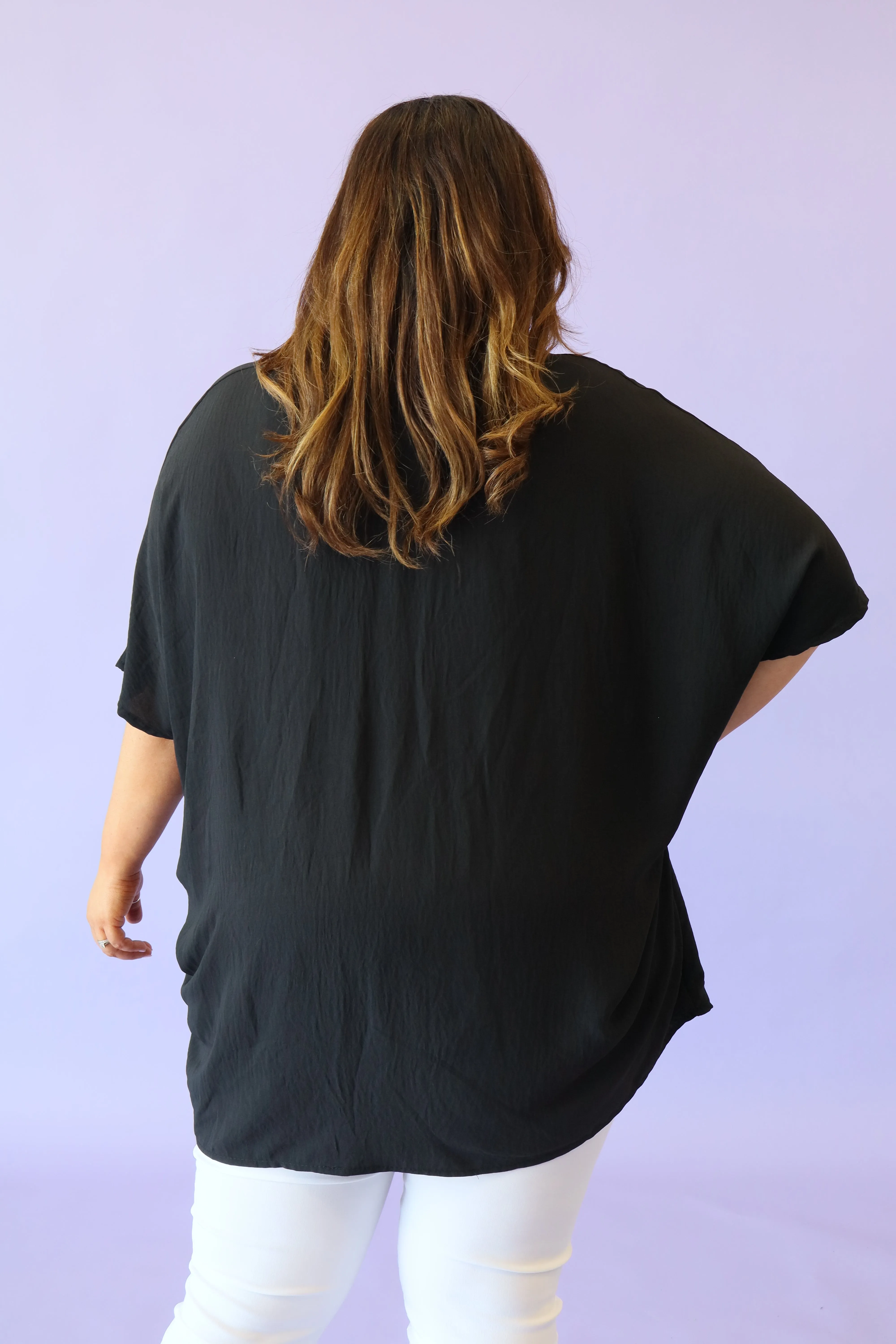 Elena Oversized Tunic in Black