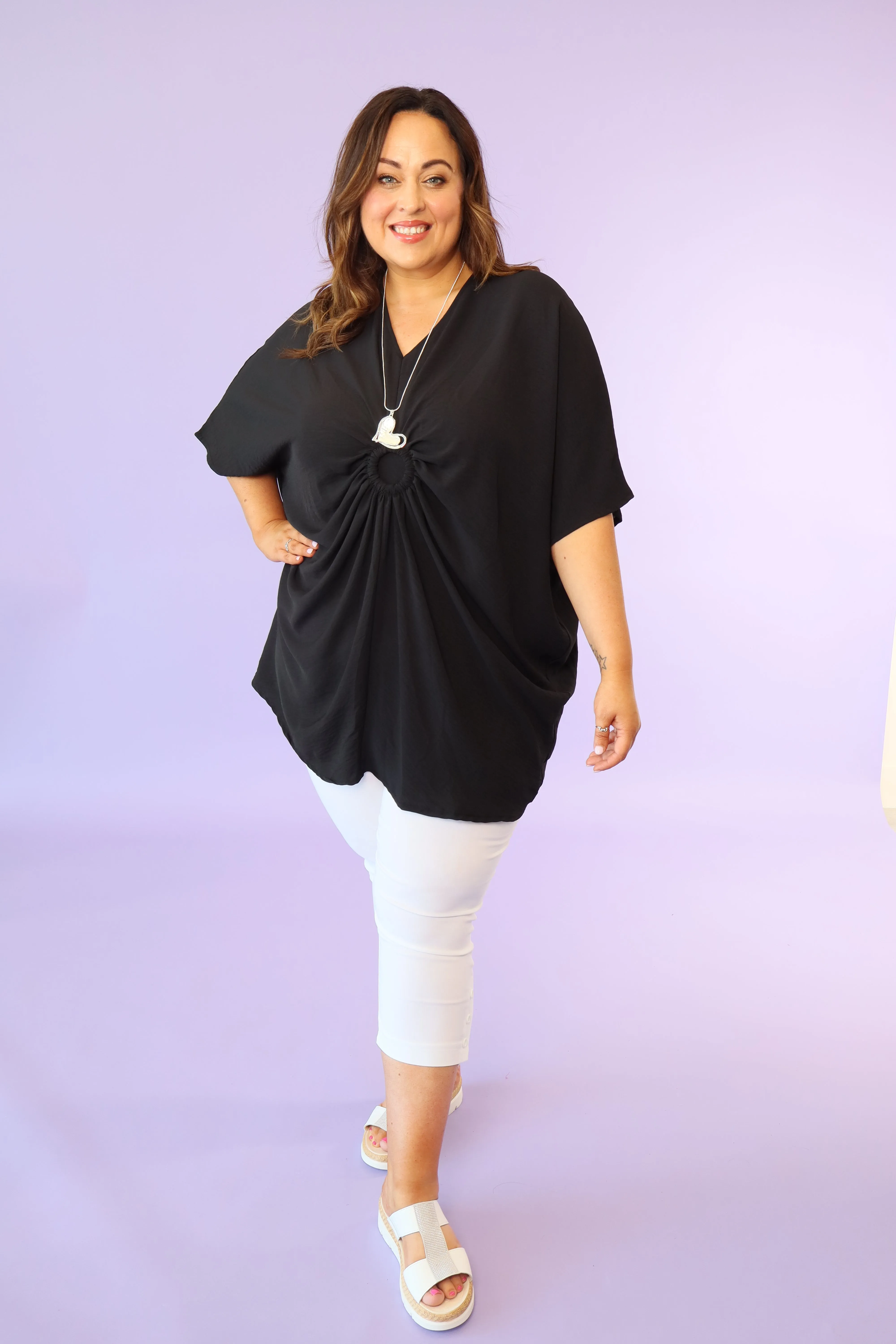 Elena Oversized Tunic in Black