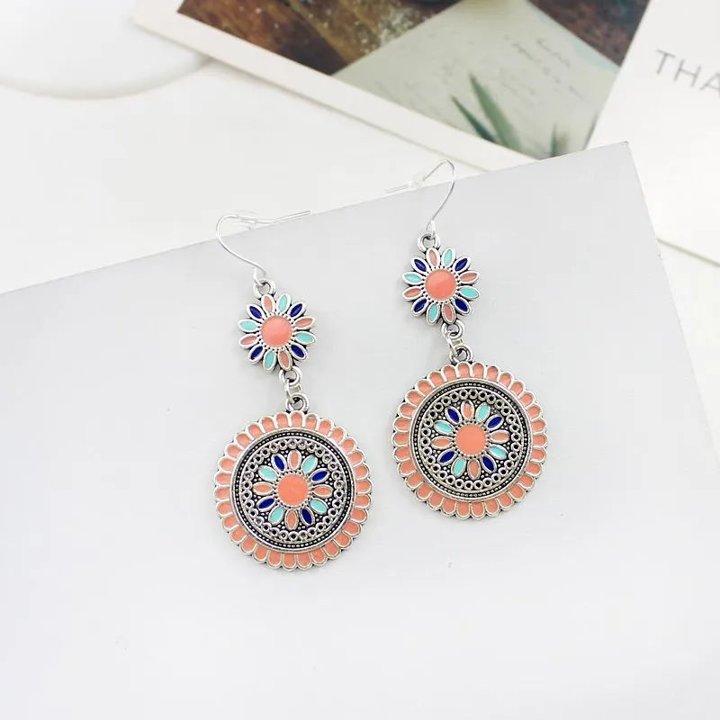 Enamel  Flower Earring Multicolor- 3 Colors