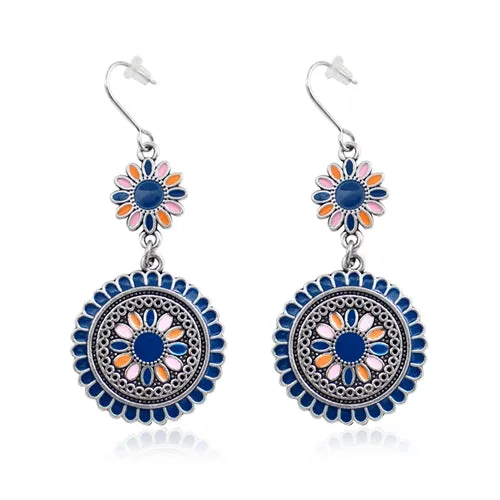 Enamel  Flower Earring Multicolor- 3 Colors