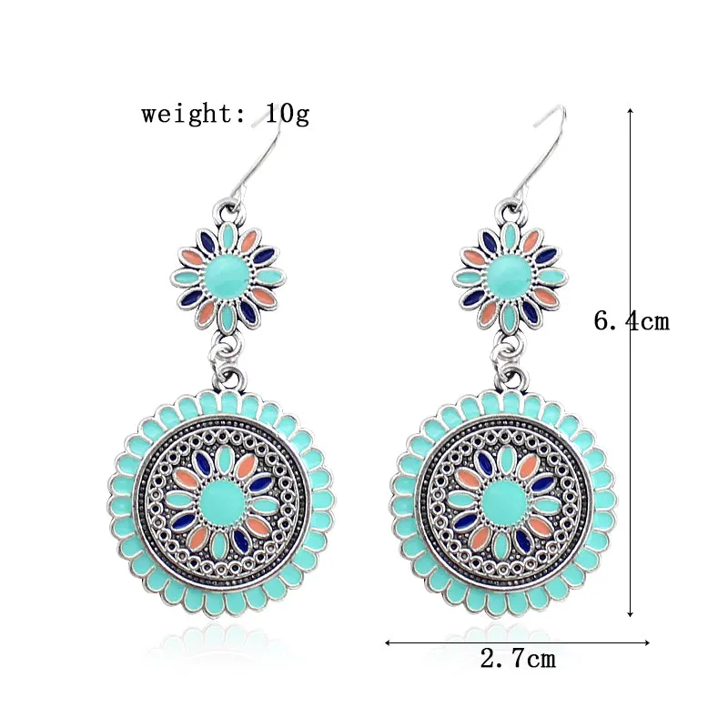 Enamel  Flower Earring Multicolor- 3 Colors