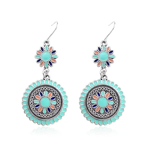 Enamel  Flower Earring Multicolor- 3 Colors