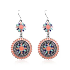 Enamel  Flower Earring Multicolor- 3 Colors