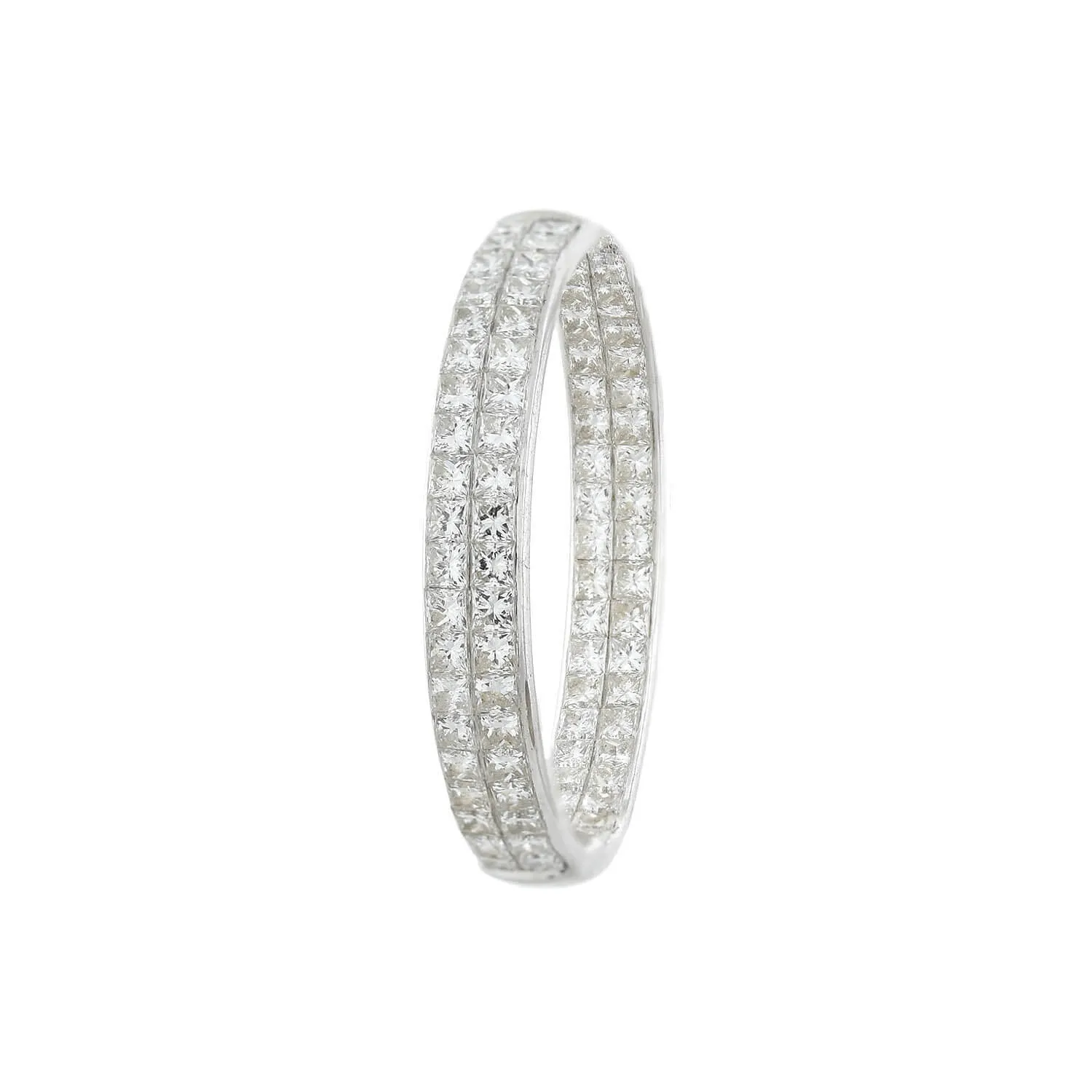 Estate 14kt "Inside-Out" 8ctw Diamond Hoop Earrings