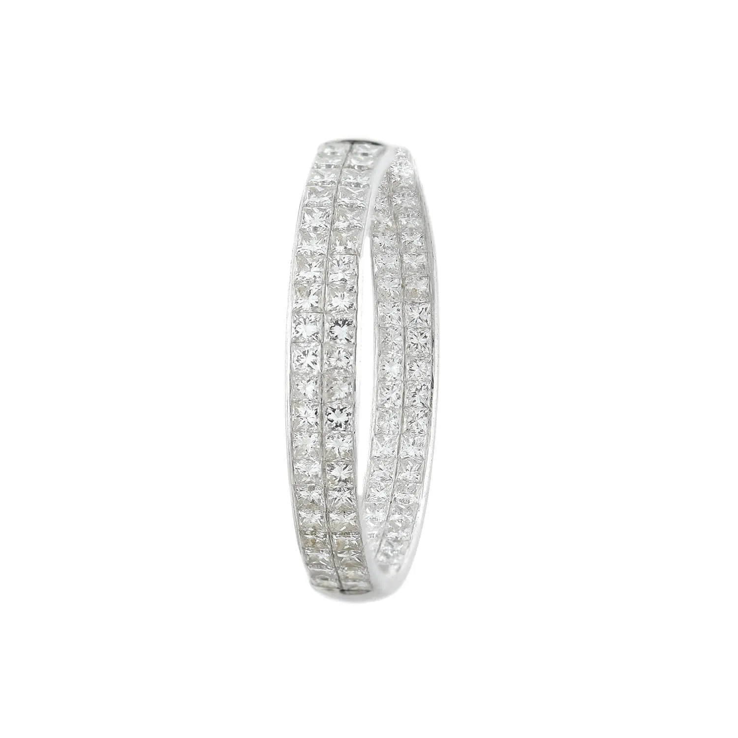 Estate 14kt "Inside-Out" 8ctw Diamond Hoop Earrings