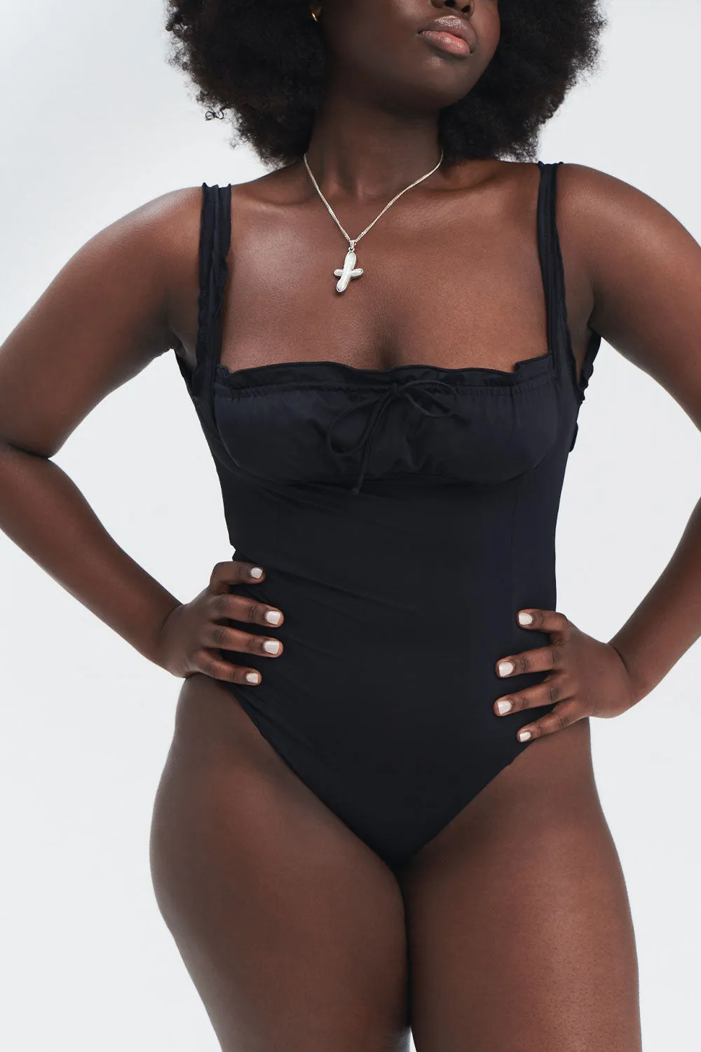 Fawn Ruffle One Piece Swimsuit - Black