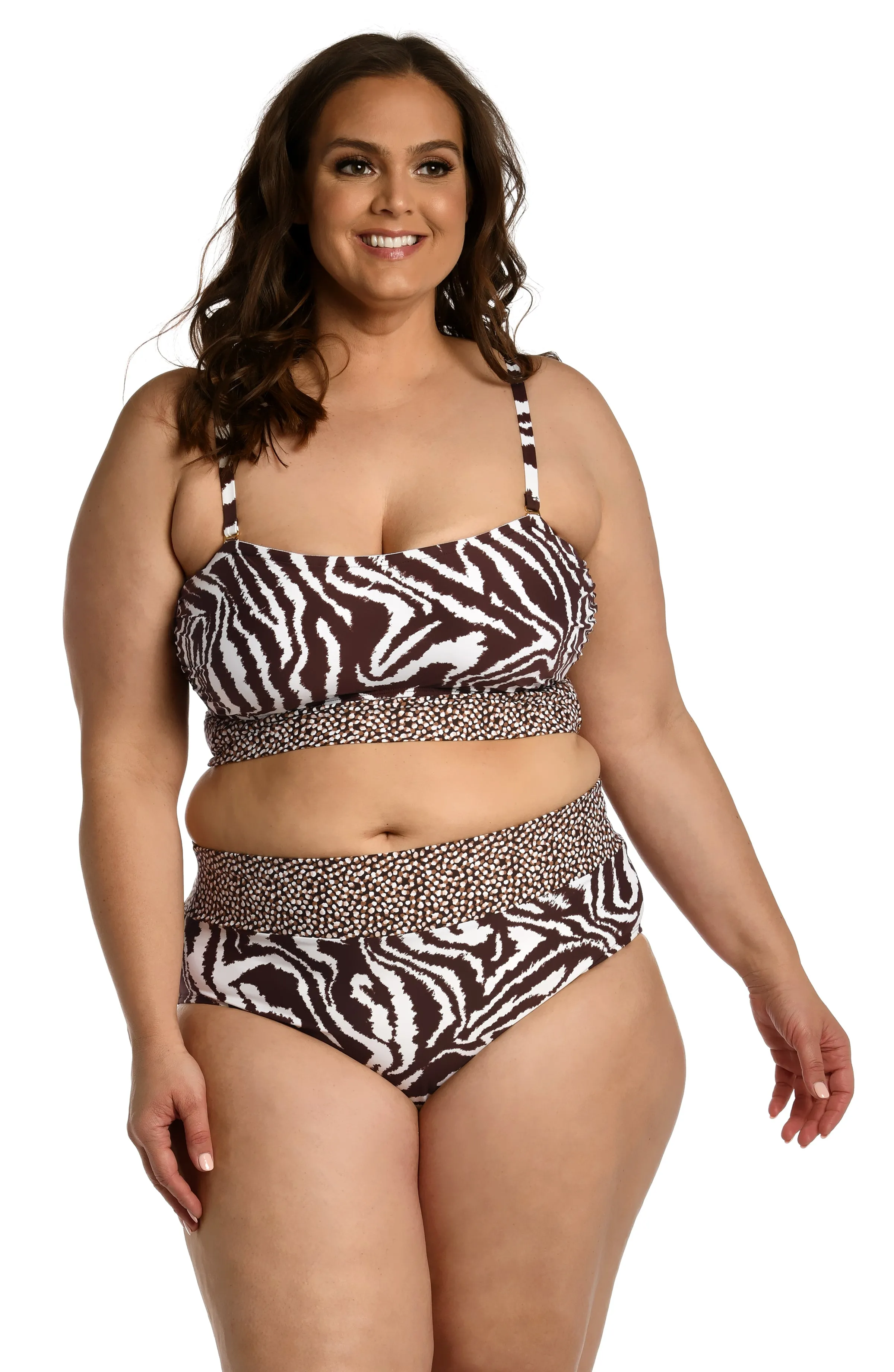 Fierce Lines Bandeau Midkini Top - FINAL SALE