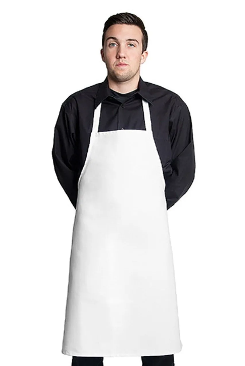 Fiumara Apparel White Basic Bib Apron w/ No Pockets 35L x 28W