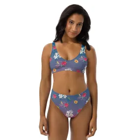 Floral Ombre Recycled high-waisted bikini