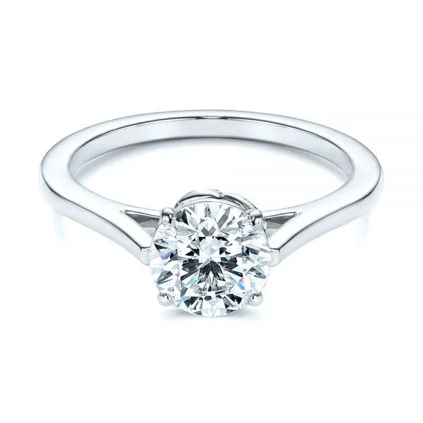 Four Prong Leaf Solitaire Diamond Engagement Ring [Setting Only] - EC026