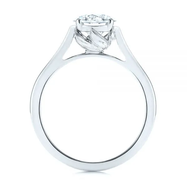 Four Prong Leaf Solitaire Diamond Engagement Ring [Setting Only] - EC026