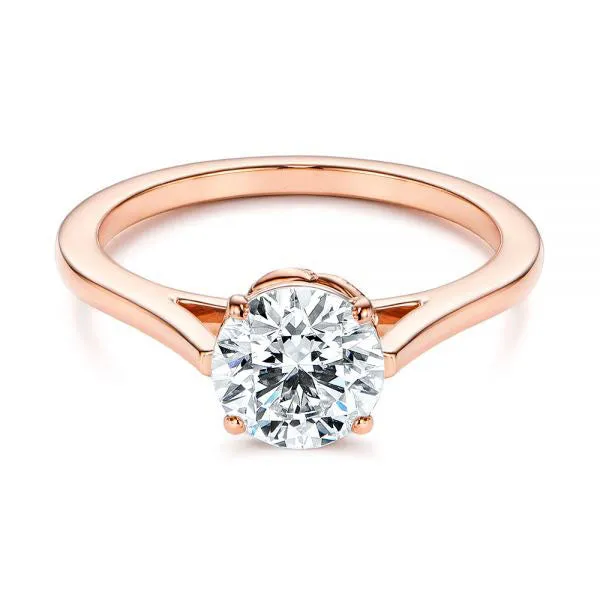 Four Prong Leaf Solitaire Diamond Engagement Ring [Setting Only] - EC026