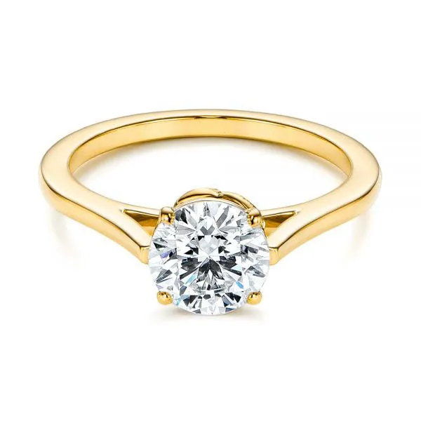 Four Prong Leaf Solitaire Diamond Engagement Ring [Setting Only] - EC026