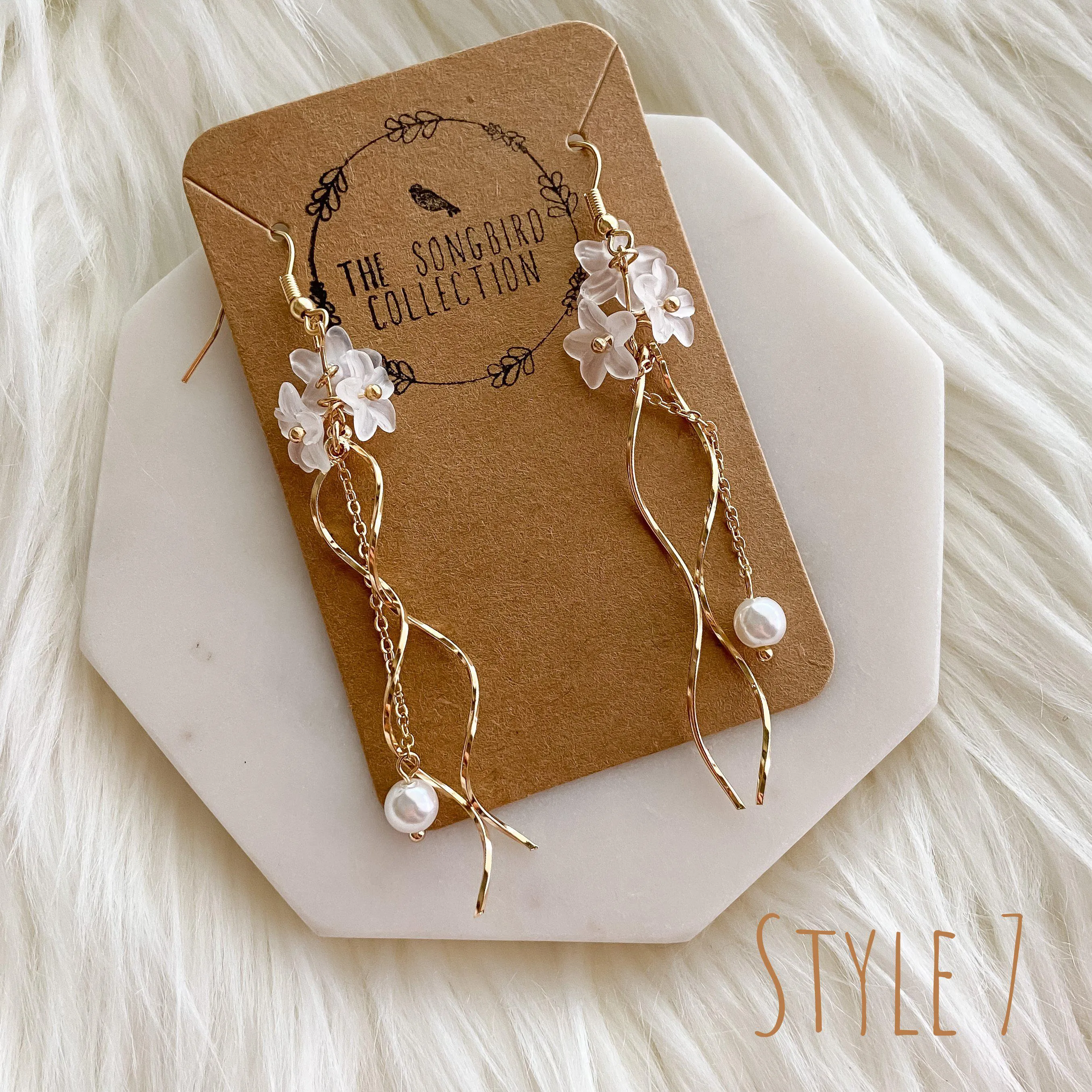 Frosted Floral Earrings - 7 Styles