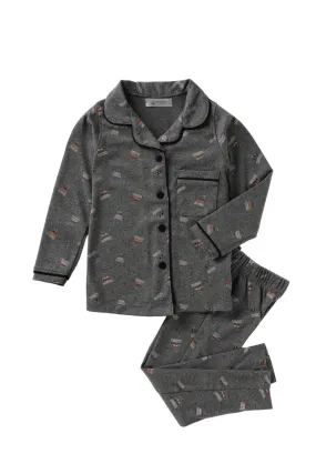 Full sleeve grey pajama set for baby girls & boys