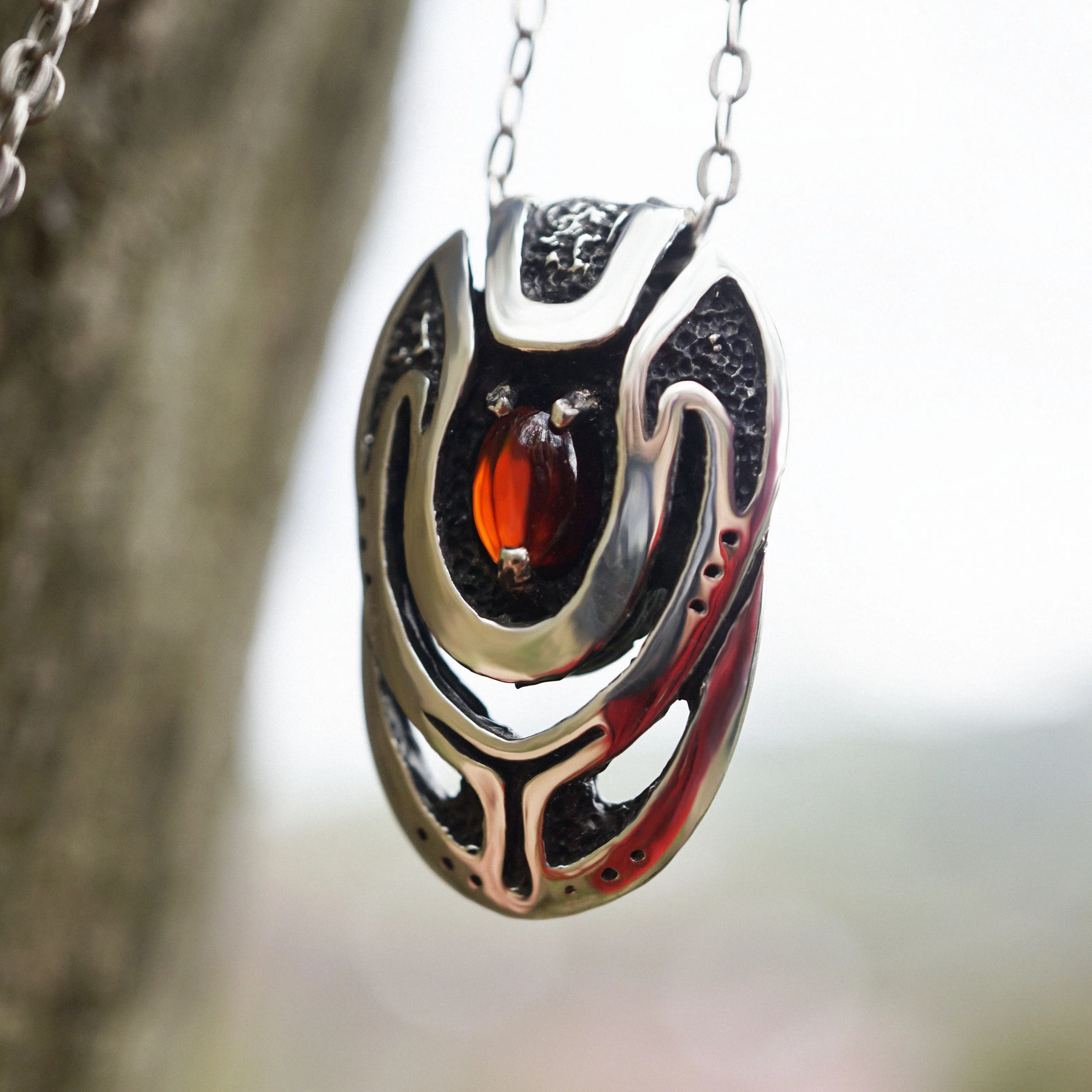 Garnet pendant BEETLE