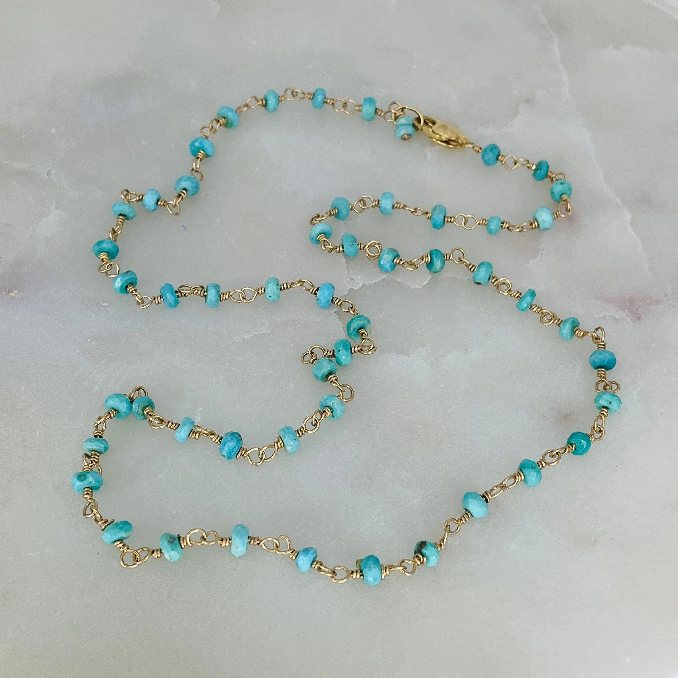 Gemstone Rosary Necklace ~ Sleeping Beauty Turquoise