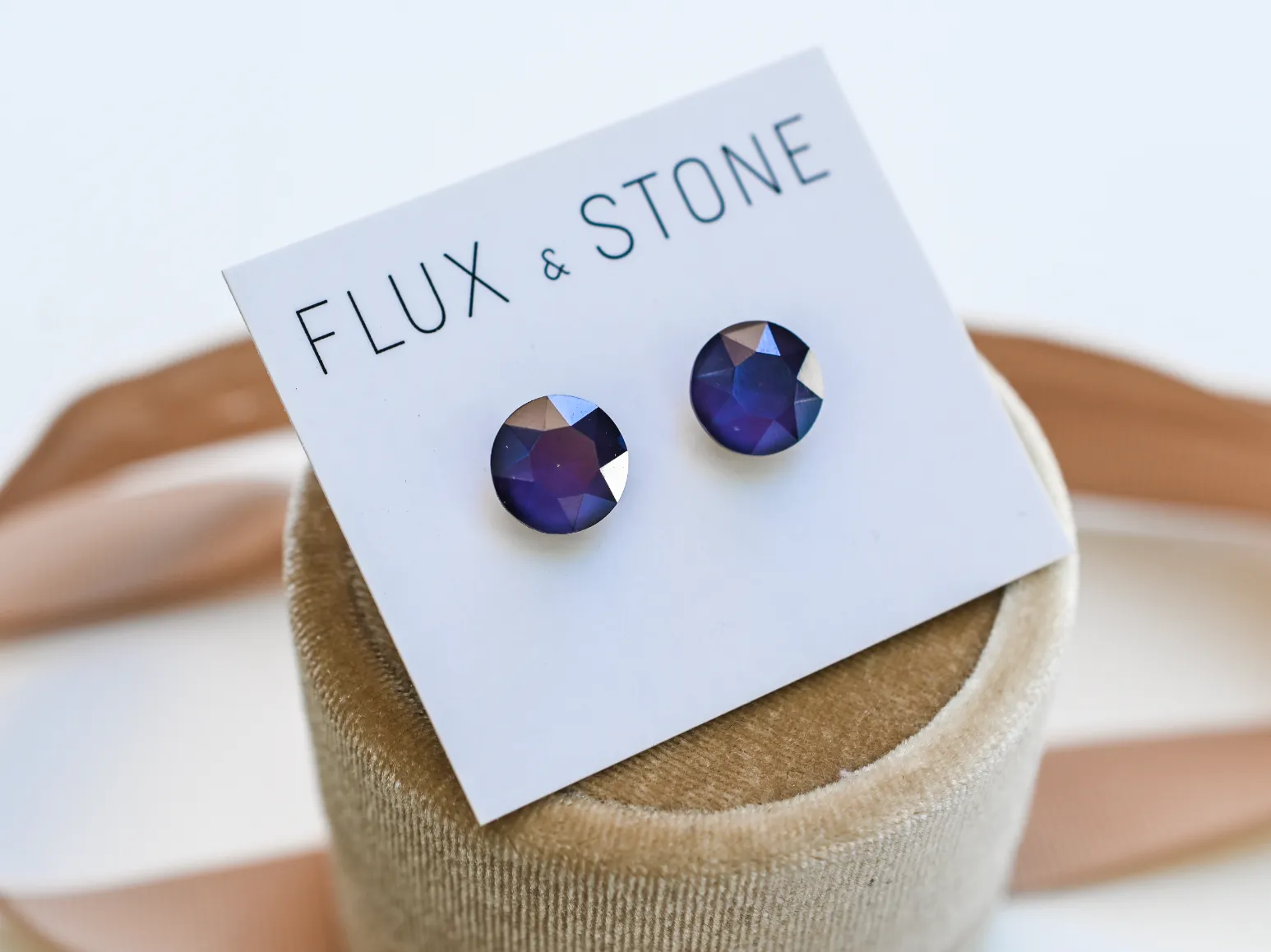 Gemstone Studs - Swarovski Crystal Purple Muted