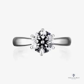 GIA 1.45ct H SI1 Round Cut Solitaire Engagement Wedding Platinum Estate Ring