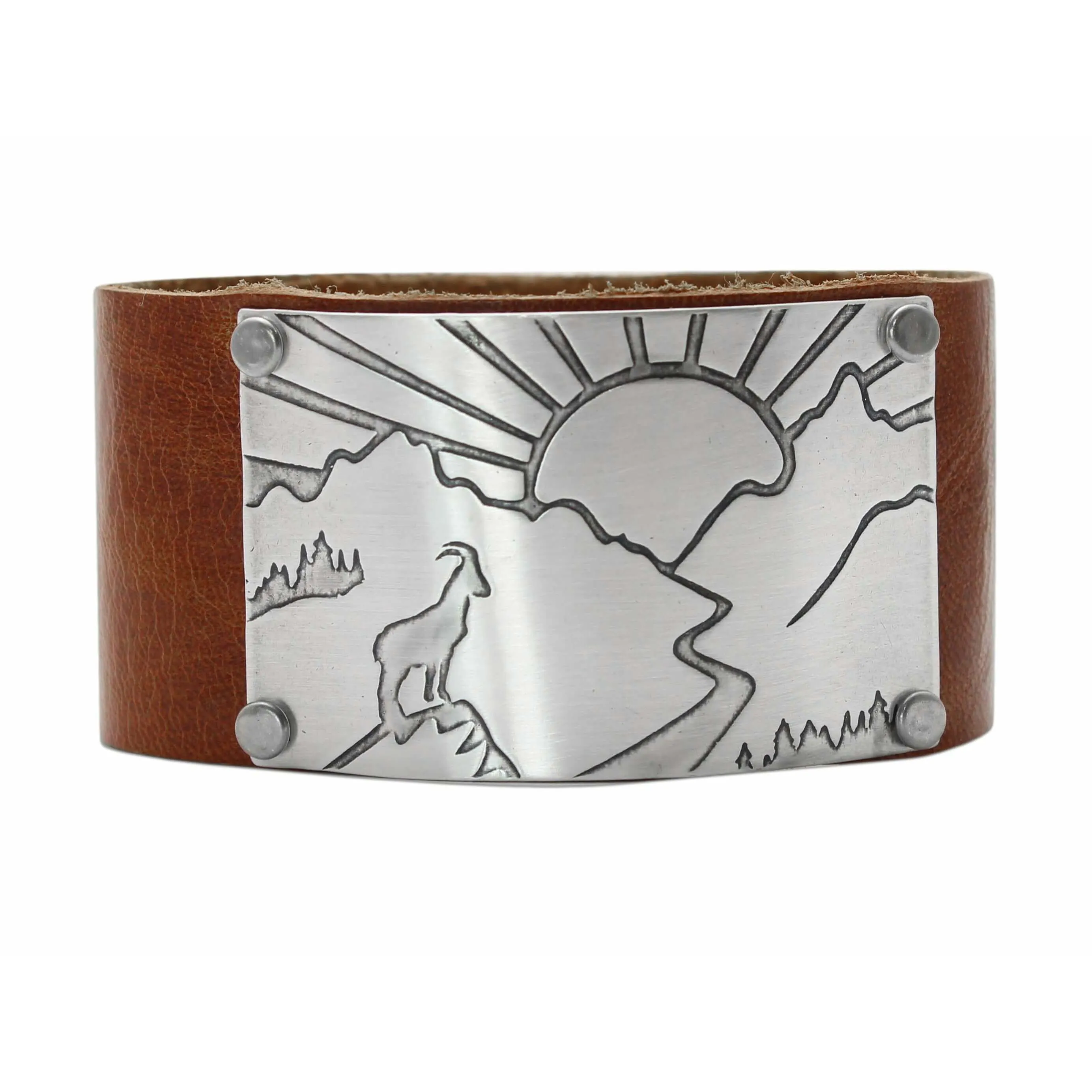 Going to the Sun Road Leather Cuff