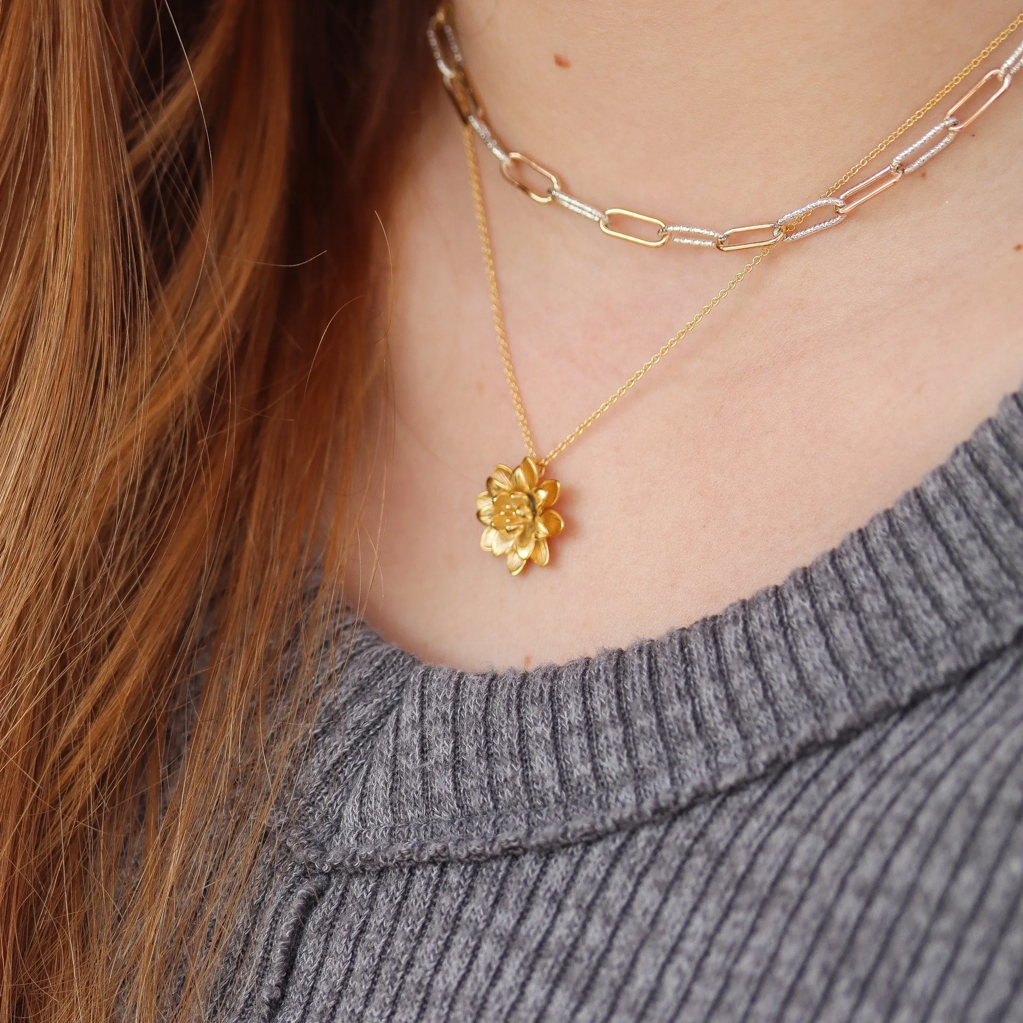 Golden Lotus Necklace