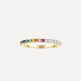 Half Rainbow & Half Diamond Eternity Band