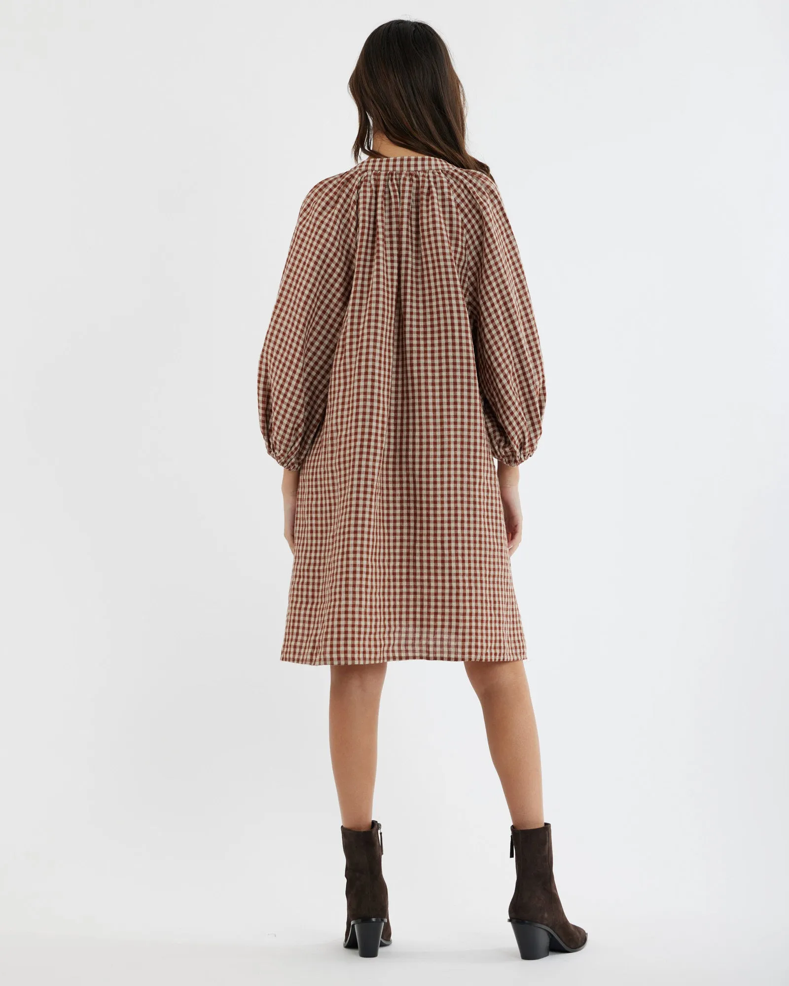 Hazel Checked Tunic Mini Dress