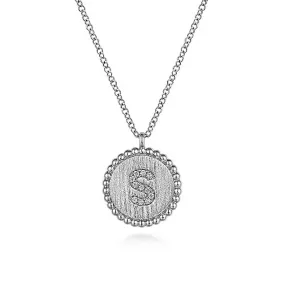 Initial S Medallion Necklace