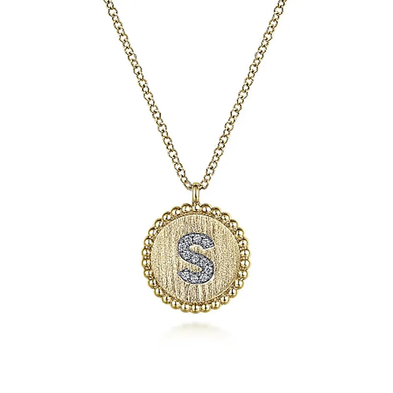 Initial S Medallion Necklace